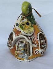 Blue Sky 2009 Pumpkin Pie Cottage Cat House Tealight Candle Holder Thanksgiving picture