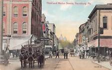 Third and Market Streets, Harrisburg, PA., Early Postcard, Used in 1910 picture