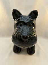 Vintage Ceramic Scottie Dog Figurine Statue Black Scottish Terrier Dog picture