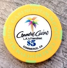 $5 Commerce Casino Chip - L.A.'s Friendliest - Commerce, CA - RARE VERSION  picture