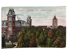 1909 University Hall And Library Tower University Of Illinois Postcard picture