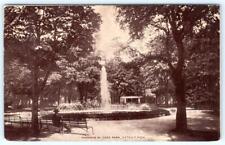 1909 DETROIT MICHIGAN FOUNTAIN IN CASS PARK MAN ON BENCH ANTIQUE POSTCARD picture