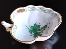 Vintage Herend Green Chinese Bouquet Leaf Shaped Nut/Candy Dish w/ 24K Gold picture