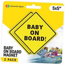 ASSURED SIGNS Baby On Board MAGNET for Car - 2 Pack, 5