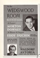 Morton Downey & Eddy Duchin Waldorf Astoria Print Ad 1950 NYC picture