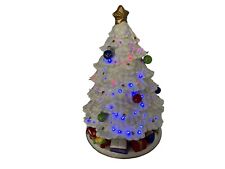 Avon Vintage Fiber Artic Porcelain Tree With Bulbs And Working Music Box picture