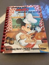 VINTAGE 1986 WALT DISNEY COOKING WITH MICKEY AROUND OUR WORLD SPIRAL PB COOKBOOK picture