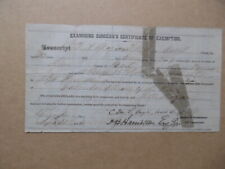 1864 Confederate Examining Surgeon's Certificate of Exemption Louisiana Signed  picture