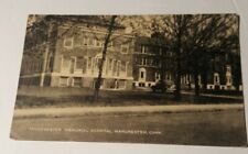 Vintage black-and-white postcard Manchester Memorial Hospital Connecticut 1950s picture