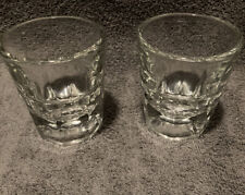 Libbey Vintage Heavy Clear Glass Octagon Bottom Shot Glasses Set Of 2 picture