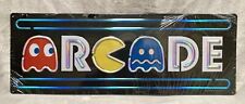 NEW Pac-Man ARCADE Vintage Style 3D Metal Embossed Wall Art Sign 20in x 7in picture