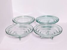 Vintage Pale Green Tinted Decorative Glass Bowl Dish Set Of 4 picture