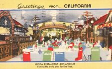 Postcard CA Los Angeles Lucca Restaurant Posted 1944 Linen Vintage PC J8810 picture