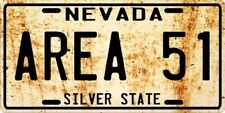 Area 51 Nevada Weathered Aluminum Nostalgic 1960's License Plate picture