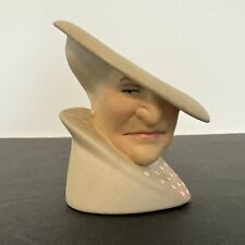 Fecher Gramstad Pottery Figural Egg Cup Lady Head Signed ‘97 Modernist Lady Hat picture