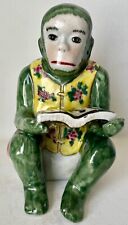 VINTAGE CHINOISERIE MONKEY READING A BOOK FIGURINE picture