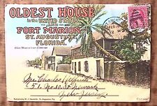 1930s ST AUGUSTINE FL FORT MARION OLDEST HOUSE IN US FOLD OUT SOUVENIR  Z3267 picture