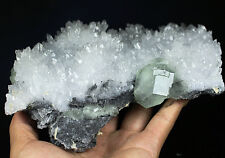 NATURAL Green Strike Grains FLUORITE Quartz Crystal Cluster Mineral Specimen picture