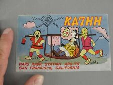 INTERNATIONAL AMATEUR HAM CB RADIO QSL QSO CONTACT Q CARD CALIFORNIA 1956 VTG picture