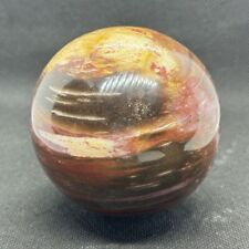Petrified Wood Sphere Large 75mm Rainbow & Red Jasper Fossilized Wood Crystal picture