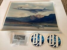Rockwell B-1 Lancer Poster/Picture 11 x 14, B-1 Tie Tac, 2 Cardboard Coasters picture