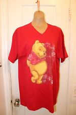 DISNEY Vintage Winnie The Pooh Jerry Leigh Red Shirt NOS NWT Adult Large V Neck picture