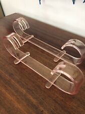 Vintage Pink Lucite ART DECO Postmodern PHOTO PICTURE HOLDER (2) STAND / DISPLAY picture