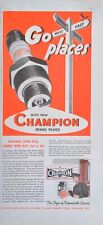 1938 CHAMPION Spark Plugs Lines Original Vintage Magazine Print Ad  picture