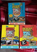Lot of 3 Vintage 1991 Topps Desert Storm Series 1, 2, 3 Trading Cards Wax Boxes picture