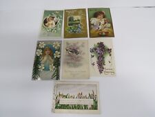 Antique Easter Postcards Lot Angels Child Bunny Crosses Flowers Birds 1900's picture