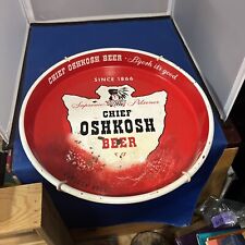 Rare Vintage Chief Oshkosh 13 Inch Metal Beer Tray picture