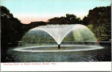 Boston Common Spouting Water Lake Vintage Postcard Massachusetts picture