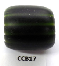Nice African Trade Bead   DARK Green Watermelon Chevron     CCB17 Bg55 picture