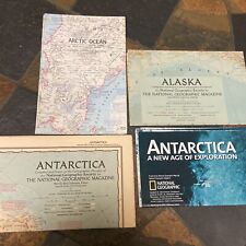 4 Vintage Maps- Antártica, Arctic Ocean, Alaska L@@K picture