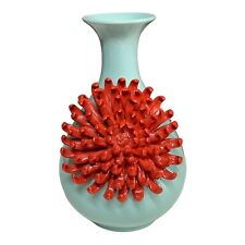 Anthropologie Vase Red Chrysanthemum 3D Flower Bloom 9