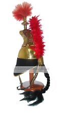 Brass Napoleon Helmet Curassiere Officer's Armor W/ Plume & Stand French Style picture