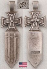 GERMAN Pendant IRON Cross GES.GESH. 800 STERLING Silver WWII ww1 WWI ww2 GERMANY picture