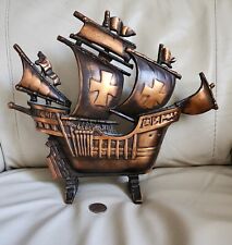 Vintage Cast Iron Sailing Ship Freestanding , Spanish Galleon For Home Decor picture