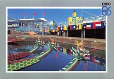 Postcard Canada Vancouver B.C. 1986 World's Fair Expo 86 Plaza Boats Canoes picture