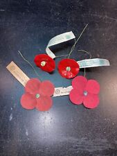 Vtg 4pc Lot 1940-50’s BUDDY POPPY Disabled Veterans Foreign Wars Plant Stick pin picture