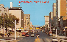 Lincoln Nebraska NE View Looking Into “O” Street Scene Chrome Postcard picture