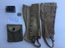 Rare WWII USMC Jewish POW Lot Corregidor Dogtag Boot Leggings Boyt Ammo Pouch picture