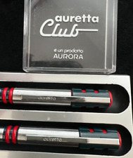 Auretta Pens By Aurora Club Chrome Red And Blue + Sphere With Pouch Years 1970 picture