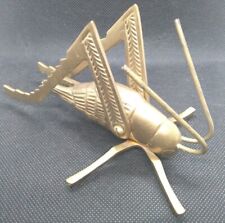 MCM Brass Cricket Lucky On Mantel Or Hearth Figurine Decor Insect Solid picture