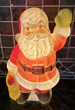 Vintage 1960s Poloron 13” Lighted Plastic Blow Mold Santa picture
