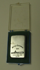 1955 Christmas U.S.S Coral Sea CVA-43 Carrier Ship Zippo Officers Lighter & Case picture