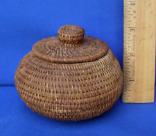 Indonesian Woven Urchin Basket with Lid Lombok Indonesia Small 4