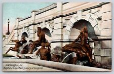 Washington DC~Neptune's Fountain Library of Congress~Vintage Postcard picture