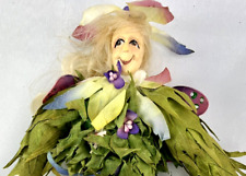 Woodland Winged Fairy Pixie Elf Flower Doll Resin Taffeta Fairies picture
