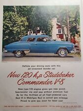 Vintage Print Ad 1950s Studebaker Commander V-8 Jet-Streamed Car Blue Dalmation picture